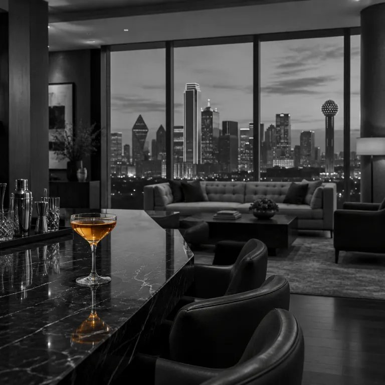 Staying at 100 Crescent Court in Dallas Texas for elevated suites, skyline views, and refined hotel bars